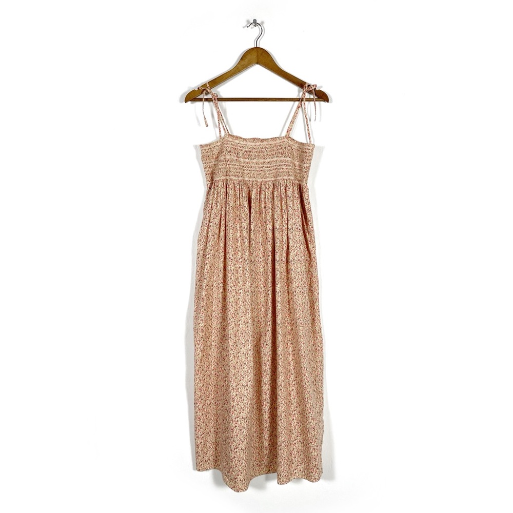 Doen Floral Midi Dress in Brown and Cream - Picture 3 of 7